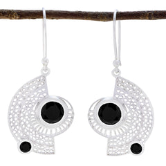Giulia Black Dangle Earrings India - Elegant Silver Design Black Onyx Black Dangle