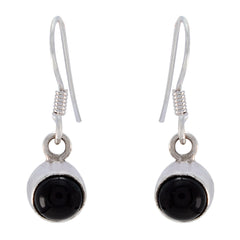 Clara Black Dangle Earrings Minimalist Style Black Onyx Black Dangle