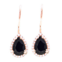 Ellie Black Dangle Earrings with Sparkling Accents