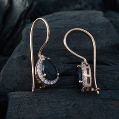 Ellie Black Dangle Earrings with Sparkling Accents