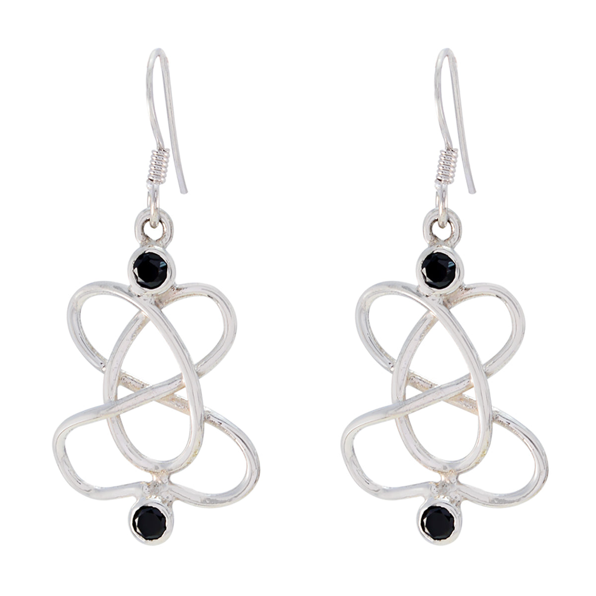 Eun-ji Black Dangle Earrings with Elegant Design Black Onyx Black Dangle