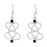 Eun-ji Black Dangle Earrings with Elegant Design Black Onyx Black Dangle