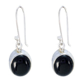 Camila Black Dangle Earrings in Silver Setting Black Onyx Black Dangle
