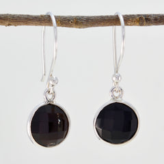 Harper Black Dangle Earrings with Silver Accents