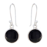 Harper Black Dangle Earrings with Silver Accents Black Onyx Black Dangle