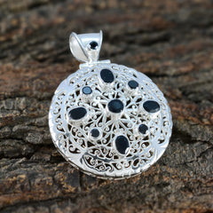 Abigail Black Filigree Statement Pendant