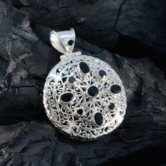 Abigail Black Filigree Statement Pendant