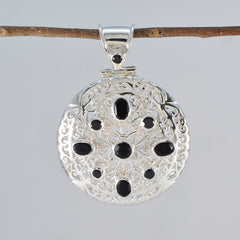 Abigail Black Filigree Statement Pendant