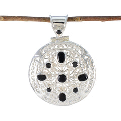 Abigail Black Filigree Statement Pendant Black Onyx Black Black