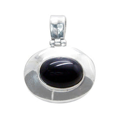 Patricia Black Gemstone Pendant - Elegant Silver Design Black Onyx Black Black