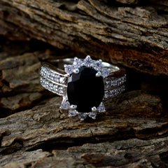 Stella Black Halo Ring for Women with Sparkling Stones