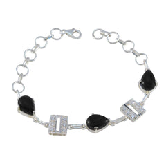 Alice Black Links Bracelet for Women - Stylish Charm Black Onyx Black