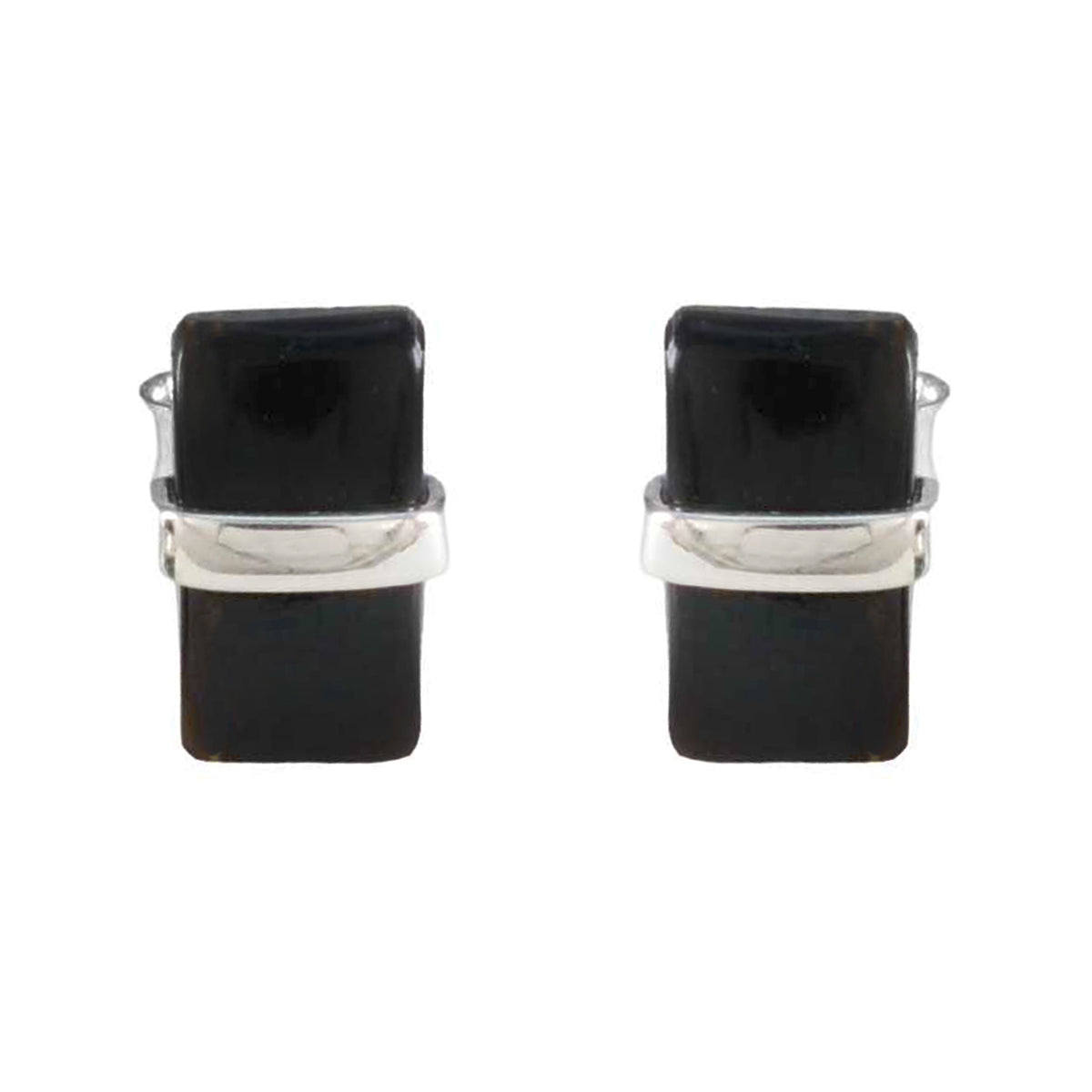 Grace Black Minimalist Stud Earrings for Everyday Style Black Onyx Black Stud