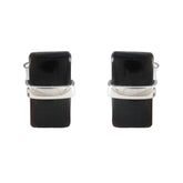 Grace Black Minimalist Stud Earrings for Everyday Style Black Onyx Black Stud