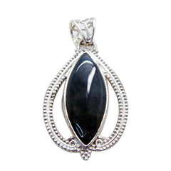 Alejandra Black Rope-Wire Pendant with Gemstone Detail Black Onyx Black Black