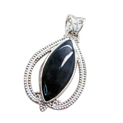 Alejandra Black Rope-Wire Pendant with Gemstone Detail