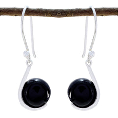 Emilia Black Solitaire Dangle Earrings for Glam Looks Black Onyx Black Dangle
