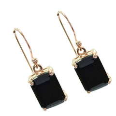 Penelope Black Solitaire Dangle Earrings for Glam Style