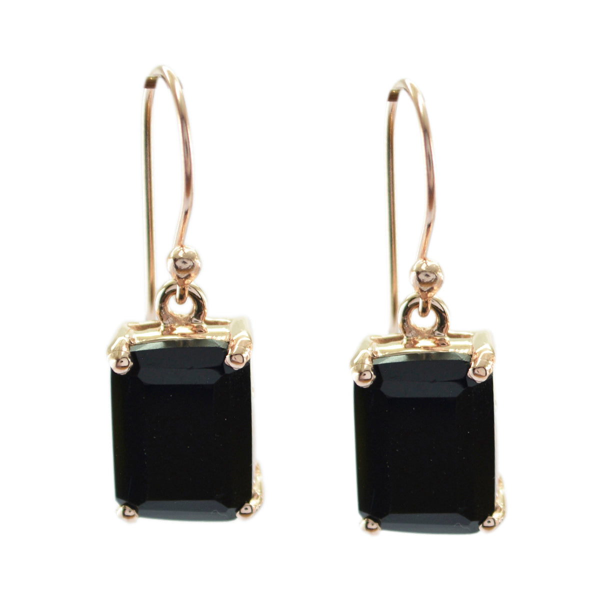 Penelope Black Solitaire Dangle Earrings for Glam Style Black Onyx Black Dangle