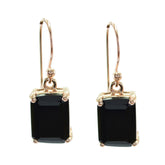 Penelope Black Solitaire Dangle Earrings for Glam Style Black Onyx Black Dangle
