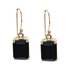 Penelope Black Solitaire Dangle Earrings for Glam Style Black Onyx Black Dangle