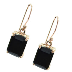 Penelope Black Solitaire Dangle Earrings for Glam Style
