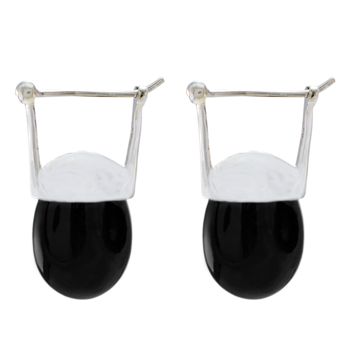 Elena Black Solitaire Dangle Earrings for Glam Look Black Onyx Black Dangle