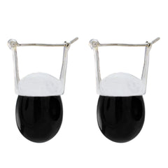 Elena Black Solitaire Dangle Earrings for Glam Look Black Onyx Black Dangle