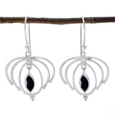 Genesis Black Solitaire Dangle Earrings - Stylish Design Black Onyx Black Dangle