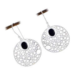 Pauline Black Solitaire Dangle Earrings for Glam Look