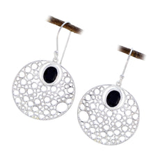 Pauline Black Solitaire Dangle Earrings for Glam Look