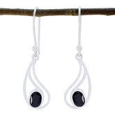 Skylar Black Solitaire Dangle Earrings for Everyday Glam Black Onyx Black Dangle