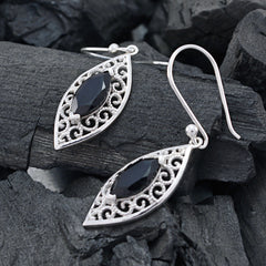 Luna Black Solitaire Dangle Earrings for Everyday Glam