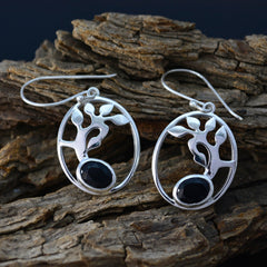 Scarlett Black Solitaire Dangle Earrings - Elegant Style