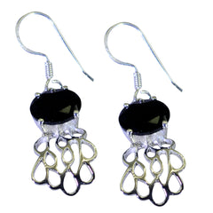 Lucy Black Solitaire Dangle Earrings for Glam Style