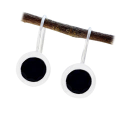 Audrey Black Solitaire Dangle Earrings for Everyday Glam