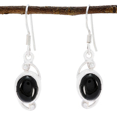 Ella Black Solitaire Dangle Earrings for Chic Style Black Onyx Black Dangle