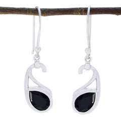 Sofia Black Solitaire Dangle Earrings for Every Occasion Black Onyx Black Dangle