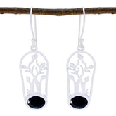 Pauline Black Solitaire Dangle Earrings for Chic Style Black Onyx Black Dangle