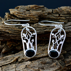 Pauline Black Solitaire Dangle Earrings for Chic Style