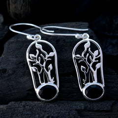 Pauline Black Solitaire Dangle Earrings for Chic Style