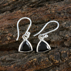 Chen Black Solitaire Dangle Earrings for Glam Looks