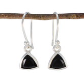 Chen Black Solitaire Dangle Earrings for Glam Looks Black Onyx Black Dangle