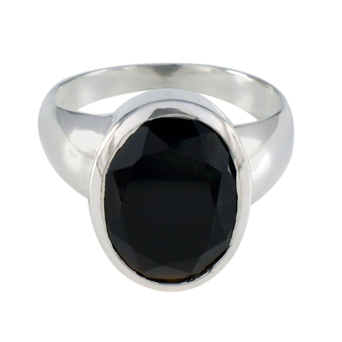 Meera Black Solitaire Ring for Women - Elegant Statement Piece Black Onyx Black