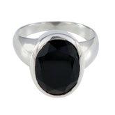 Meera Black Solitaire Ring for Women - Elegant Statement Piece Black Onyx Black