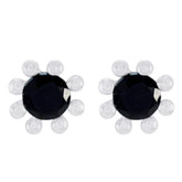 Dayana Black Solitaire Stud Earrings for Everyday Glam Black Onyx Black Stud