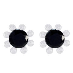 Dayana Black Solitaire Stud Earrings for Everyday Glam Black Onyx Black Stud