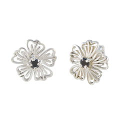 Bruna Black Solitaire Stud Earrings for Elegant Style