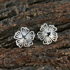 Bruna Black Solitaire Stud Earrings for Elegant Style