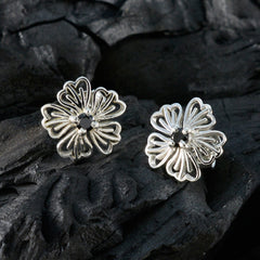 Bruna Black Solitaire Stud Earrings for Elegant Style